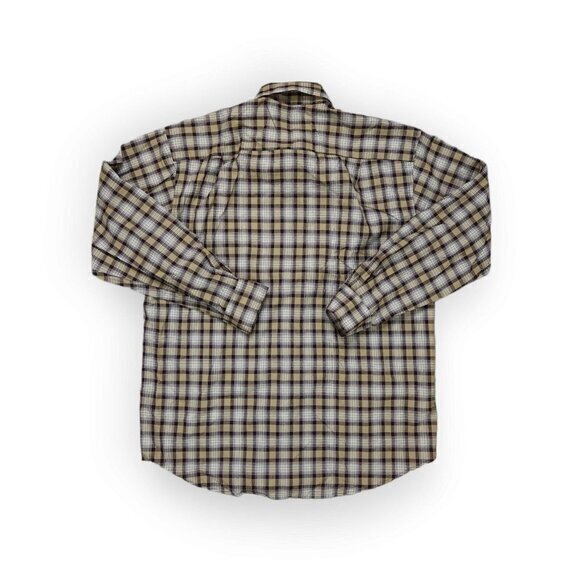 Pendleton Virgin Wool Stewart Camel Tartan Long Sleeve Button Down Shirt Large - Picture 2 of 6